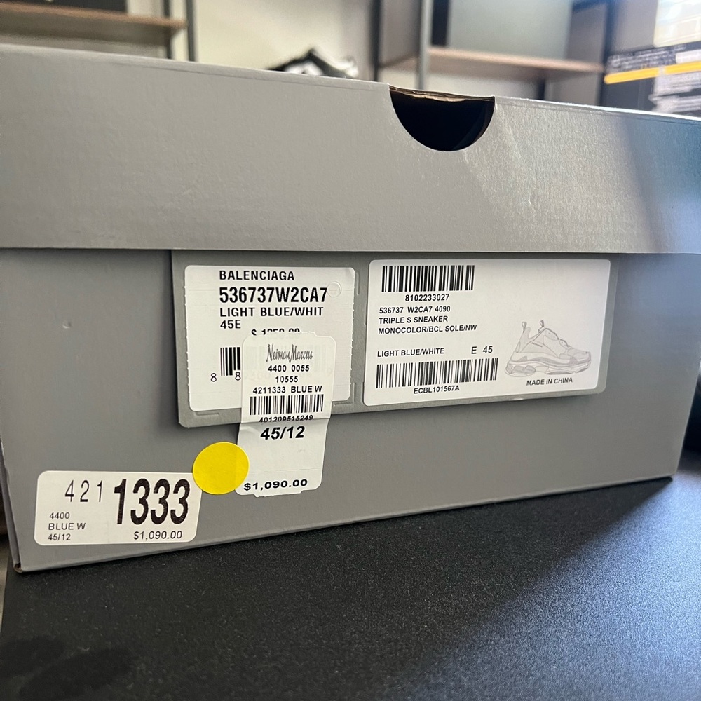 Balenciaga Triple S Light Blue Size 12 - Picture 4 of 5